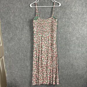 AUW Dress Womens Size L Green Pink Cottagecore Y2K Summer